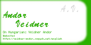 andor veidner business card